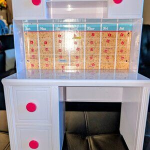 American/ Journey Girl  Doll Pink and white desk set